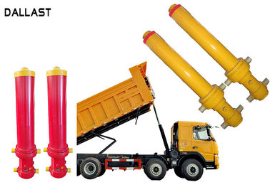 Welded Dump Truck Hydraulic Cylinder , Agricultural Dump Trailer Hydraulic Cylinder